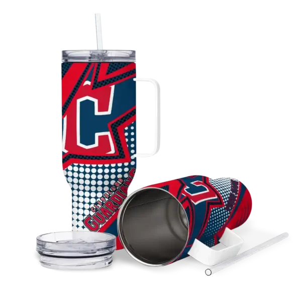 personalized cleveland guardians arrow burst navy blue curved tumbler high quality 1 1.webp