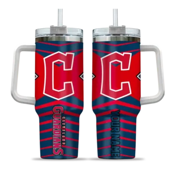 personalized cleveland guardians chevron layers navy blue curved tumbler best selling 1 1.webp