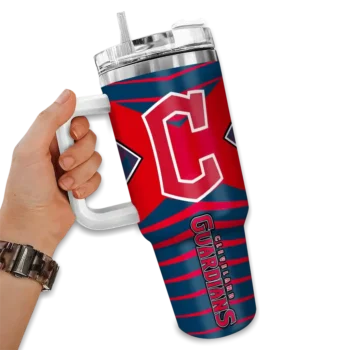 personalized cleveland guardians chevron layers navy blue curved tumbler fashion forward 1 1.webp