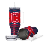 personalized cleveland guardians chevron layers navy blue curved tumbler best selling 1 1.webp