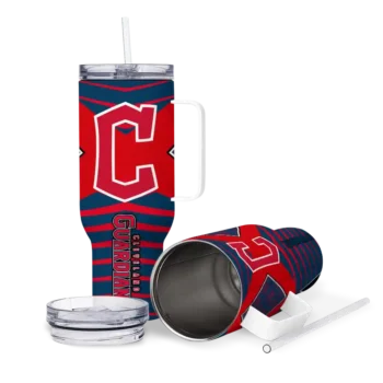 personalized cleveland guardians chevron layers navy blue curved tumbler high quality 1 1.webp