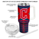 personalized cleveland guardians chevron layers navy blue curved tumbler best selling 1 1.webp