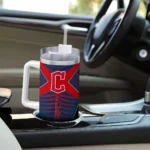 personalized cleveland guardians chevron layers navy blue curved tumbler best selling 1 1.webp