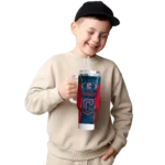 personalized cleveland guardians hexagon armor navy blue curved tumbler best selling 1 1.webp