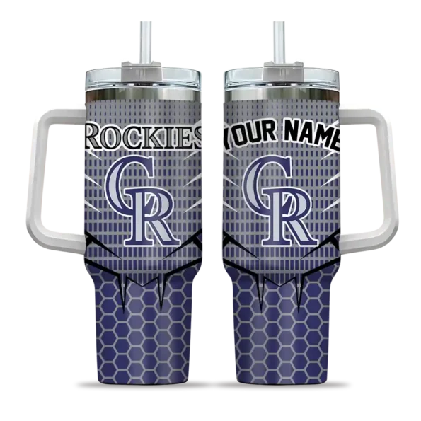 personalized colorado rockies hex texture blue curved tumbler best selling 1 1.webp