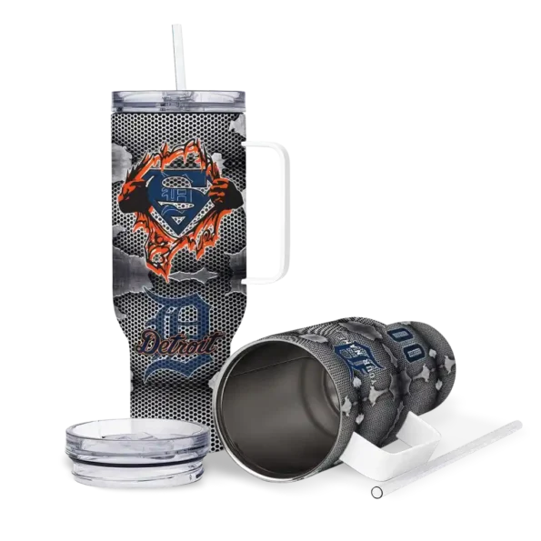 personalized detroit tigers superman shield navy gray curved tumbler high quality 1 1.webp