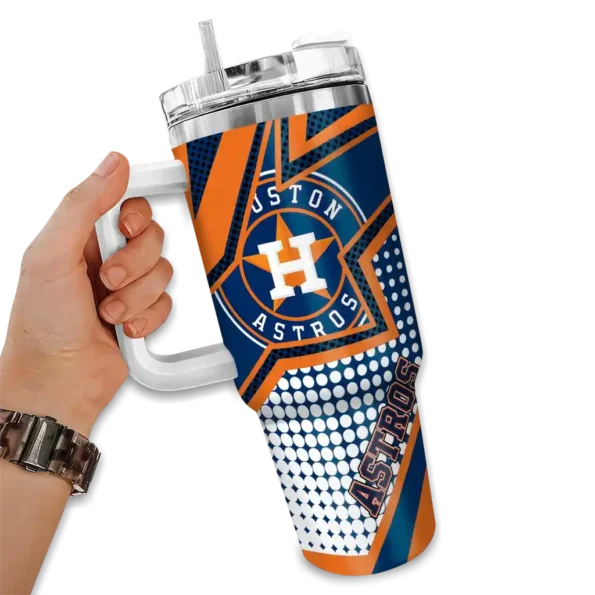 personalized houston astros arrow burst blue curved tumbler fashion forward 1 1.webp