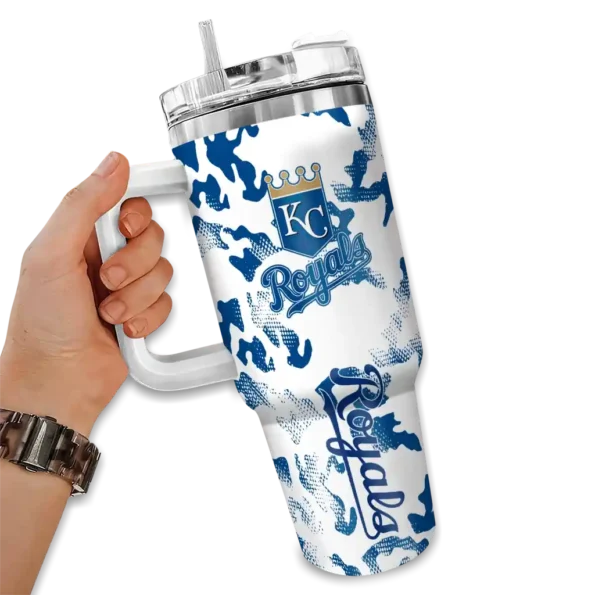 personalized kansas city royals camo mashup royal blue white curved tumbler fashion forward 1 1.webp