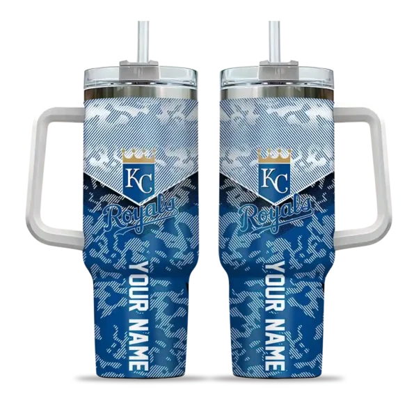 personalized kansas city royals chevron stripe royal blue curved tumbler best selling 1 1.webp