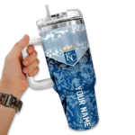 personalized kansas city royals chevron stripe royal blue curved tumbler best selling 1 1.webp