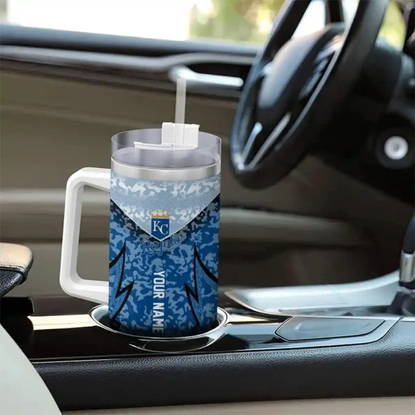 personalized kansas city royals chevron stripe royal blue curved tumbler trendy 1 1.webp