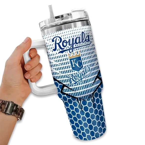 personalized kansas city royals hex texture royal blue curved tumbler fashion forward 1 1.webp
