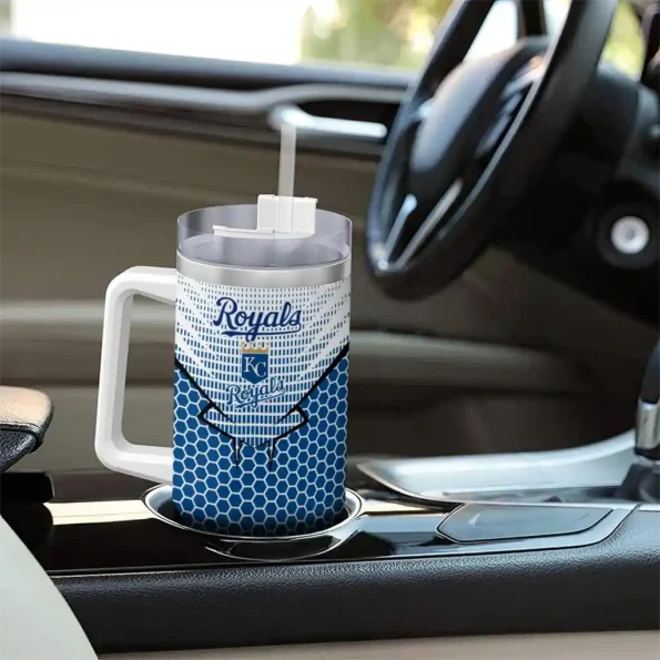 personalized kansas city royals hex texture royal blue curved tumbler trendy 1 1.webp