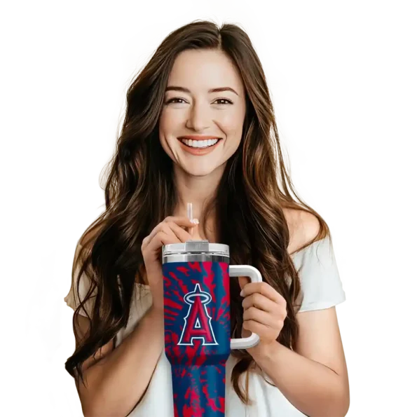 personalized los angeles angels burst swirl blue curved tumbler premium grade 1 1.webp