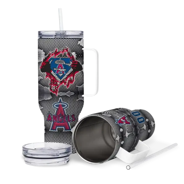 personalized los angeles angels superman shield blue gray curved tumbler high quality 1 1.webp