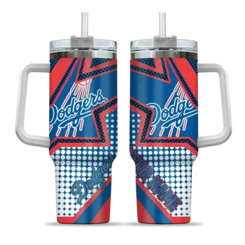 personalized los angeles dodgers arrow burst blue curved tumbler best selling 1 1.webp