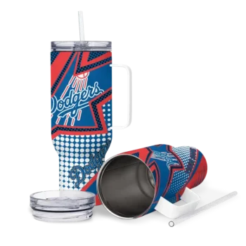 personalized los angeles dodgers arrow burst blue curved tumbler high quality 1 1.webp