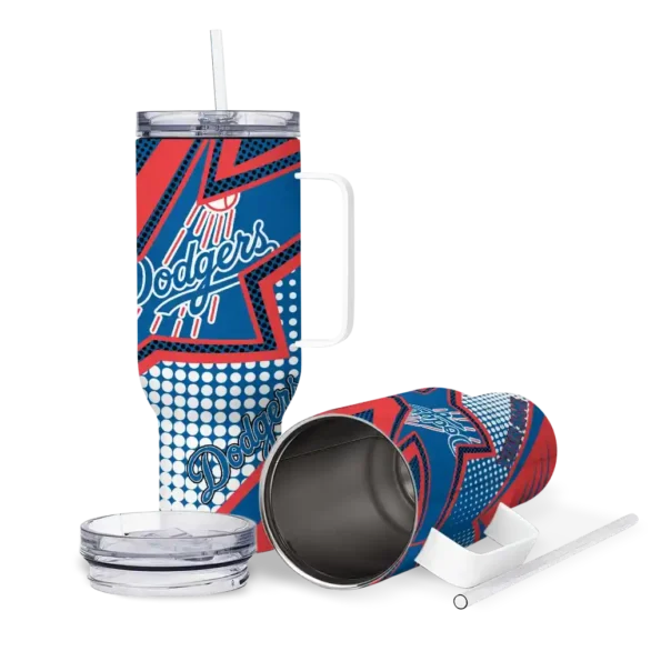 personalized los angeles dodgers arrow burst blue curved tumbler high quality 1 1.webp