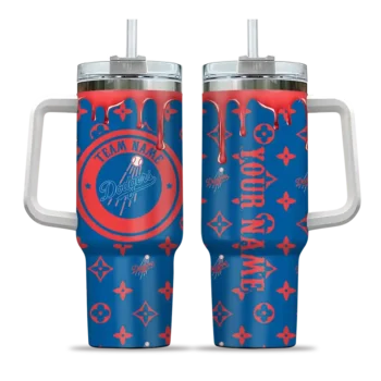 personalized los angeles dodgers bullseye drips blue curved tumbler best selling 1 1.webp