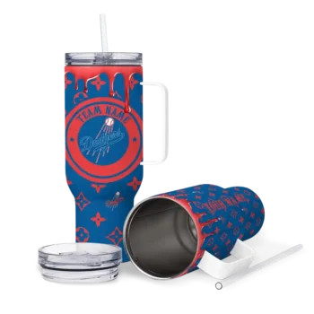 personalized los angeles dodgers bullseye drips blue curved tumbler high quality 1 1.webp
