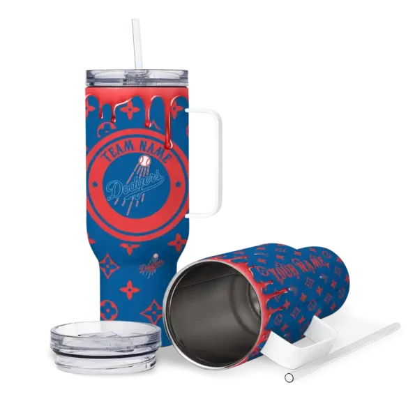 personalized los angeles dodgers bullseye drips blue curved tumbler high quality 1 1.webp