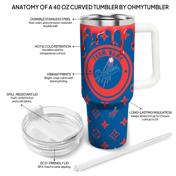 personalized los angeles dodgers bullseye drips blue curved tumbler new arrival 1 1.webp