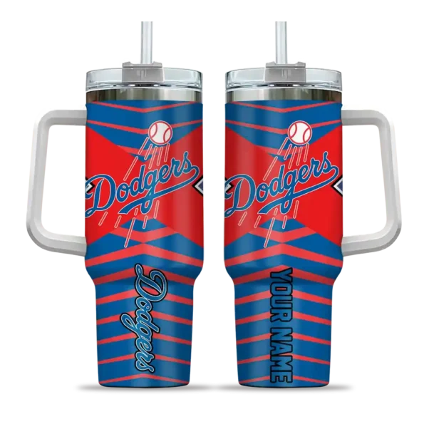 personalized los angeles dodgers chevron layers blue curved tumbler best selling 1 1.webp