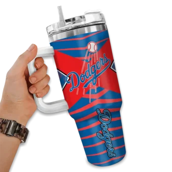 personalized los angeles dodgers chevron layers blue curved tumbler fashion forward 1 1.webp