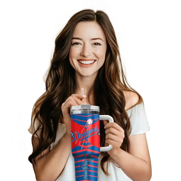 personalized los angeles dodgers chevron layers blue curved tumbler premium grade 1 1.webp