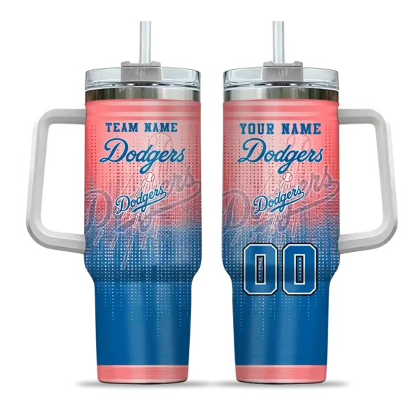 personalized los angeles dodgers gradient dots blue curved tumbler best selling 1 1.webp