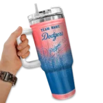 personalized los angeles dodgers gradient dots blue curved tumbler best selling 1 1.webp
