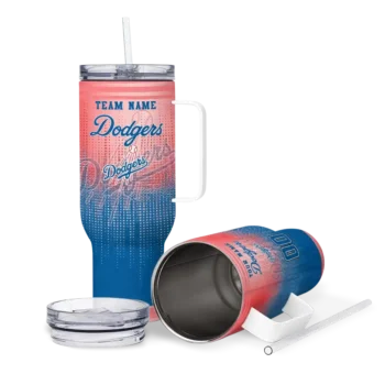 personalized los angeles dodgers gradient dots blue curved tumbler high quality 1 1.webp