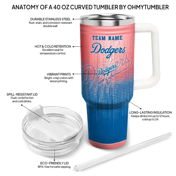personalized los angeles dodgers gradient dots blue curved tumbler new arrival 1 1.webp