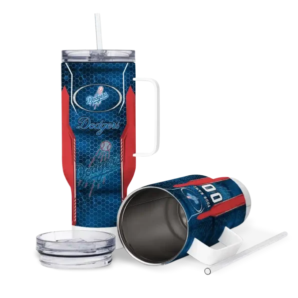personalized los angeles dodgers hexagon armor blue curved tumbler high quality 1 1.webp