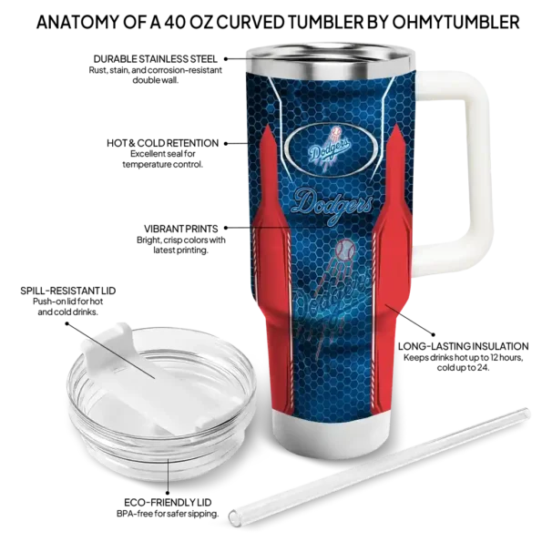 personalized los angeles dodgers hexagon armor blue curved tumbler new arrival 1 1.webp