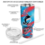 personalized miami marlins abstract paths blue curved tumbler best selling 1 1.webp