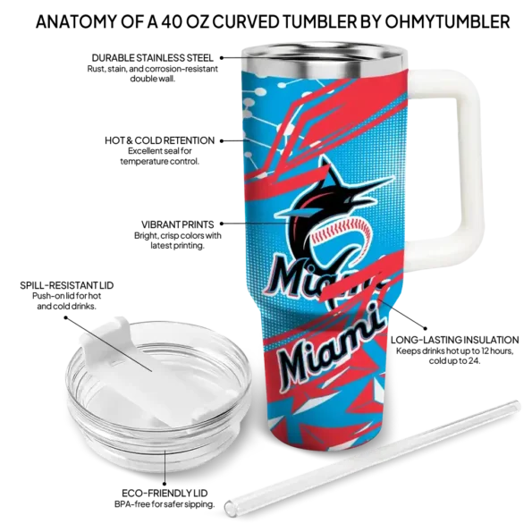 personalized miami marlins abstract paths blue curved tumbler new arrival 1 1.webp