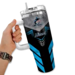 personalized miami marlins arrow armor blue black curved tumbler best selling 1.webp