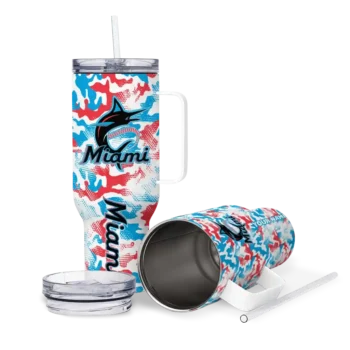 personalized miami marlins camo mashup blue white curved tumbler high quality 1 1.webp