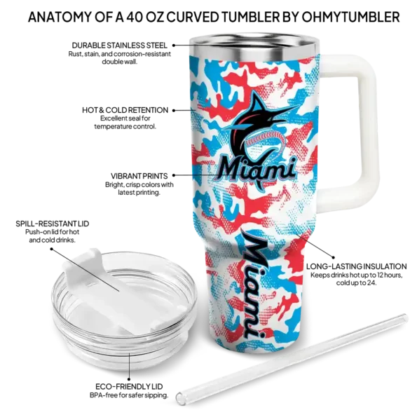 personalized miami marlins camo mashup blue white curved tumbler new arrival 1 1.webp
