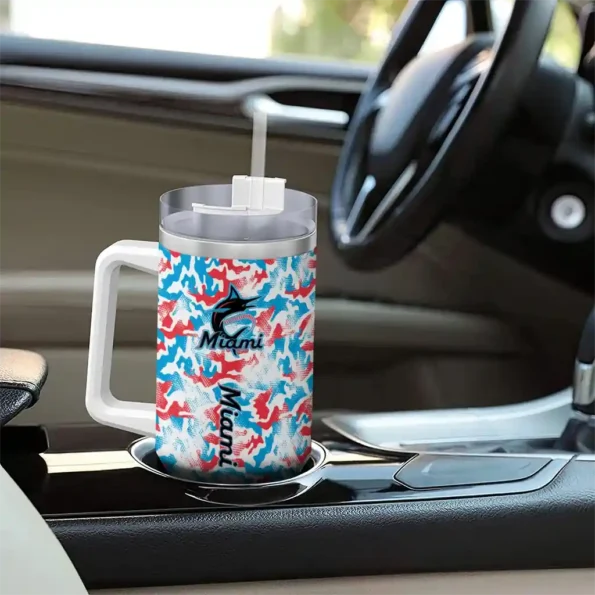 personalized miami marlins camo mashup blue white curved tumbler trendy 1 1.webp
