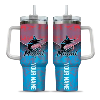 personalized miami marlins chevron stripe blue curved tumbler best selling 1.webp