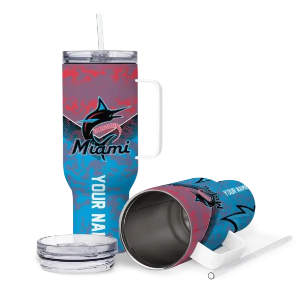 personalized miami marlins chevron stripe blue curved tumbler high quality 1.webp