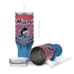 personalized miami marlins hex texture blue curved tumbler best selling 1 1.webp
