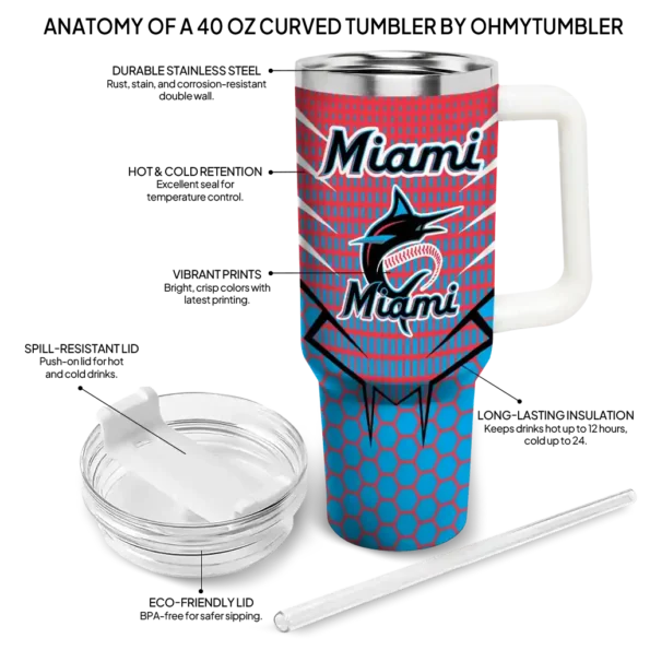 personalized miami marlins hex texture blue curved tumbler new arrival 1 1.webp