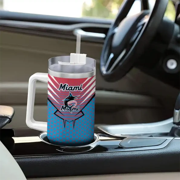 personalized miami marlins hex texture blue curved tumbler trendy 1 1.webp