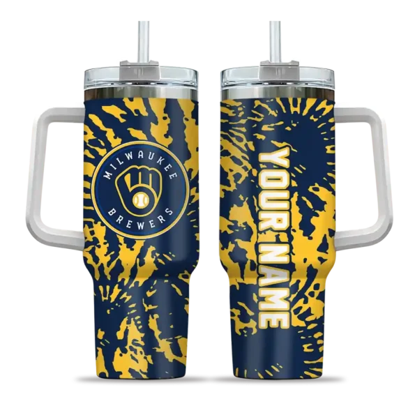 personalized milwaukee brewers burst swirl navy blue curved tumbler best selling 1.webp