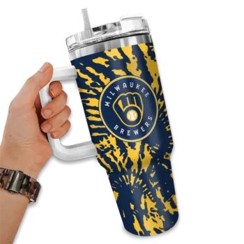 personalized milwaukee brewers burst swirl navy blue curved tumbler fashion forward 1.webp