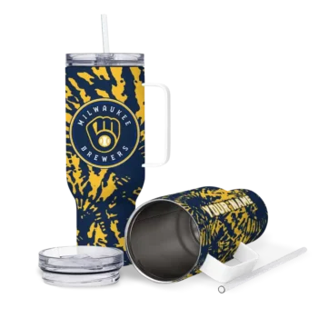 personalized milwaukee brewers burst swirl navy blue curved tumbler high quality 1.webp