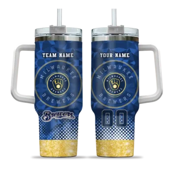 personalized milwaukee brewers geometric prism navy blue curved tumbler best selling 1.webp